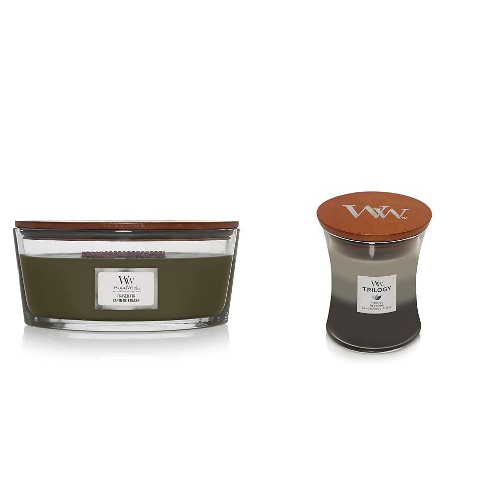 Scented Candle, 16oz Soy Blend Wax Wood Wick B80221