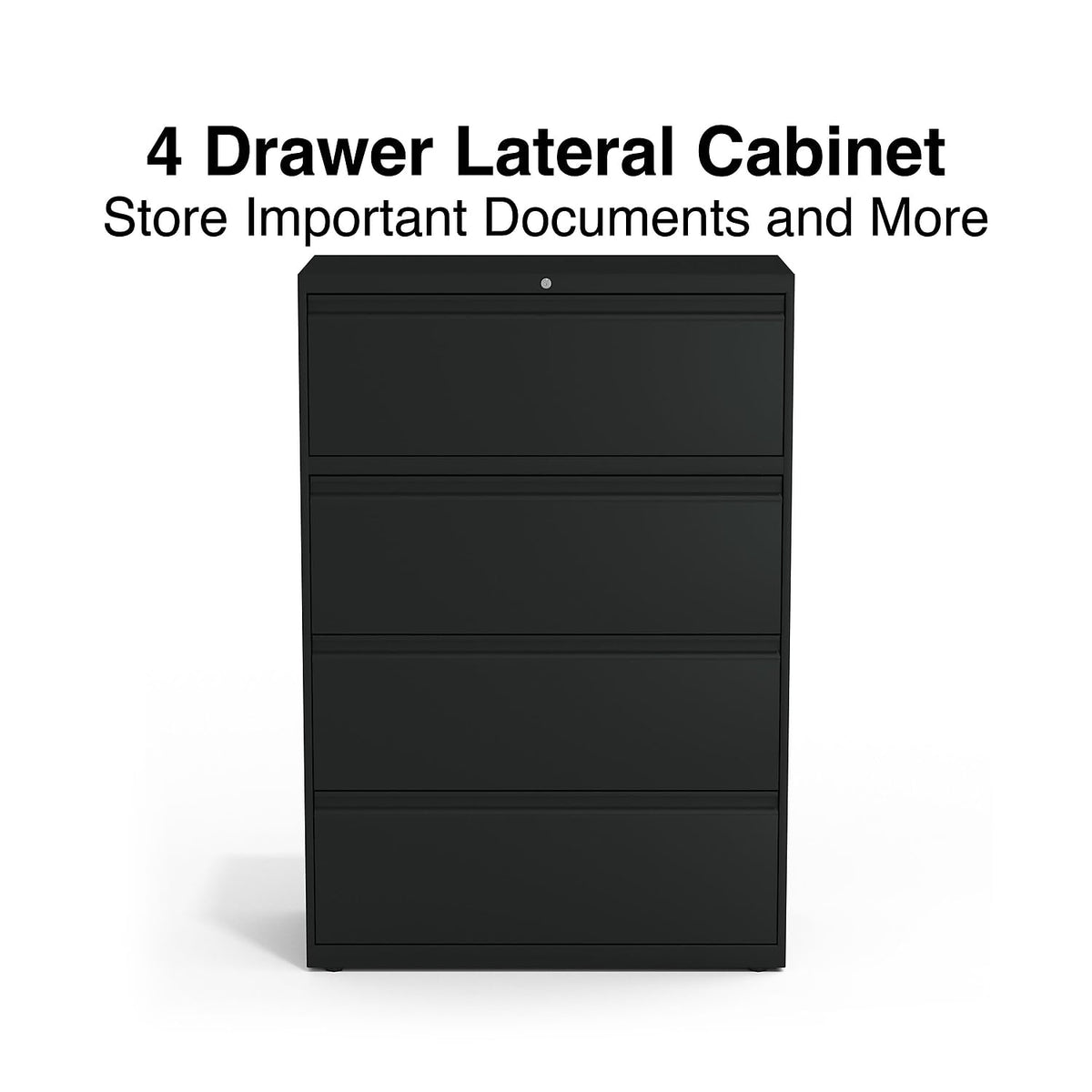 4 Drawer Black Lateral File Cabinet G8805