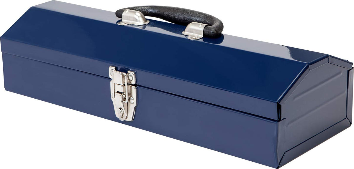 16" Portable Steel Tool Box with Metal Latch Closure, Blue Y257005