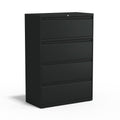 4 Drawer Black Lateral File Cabinet G8805