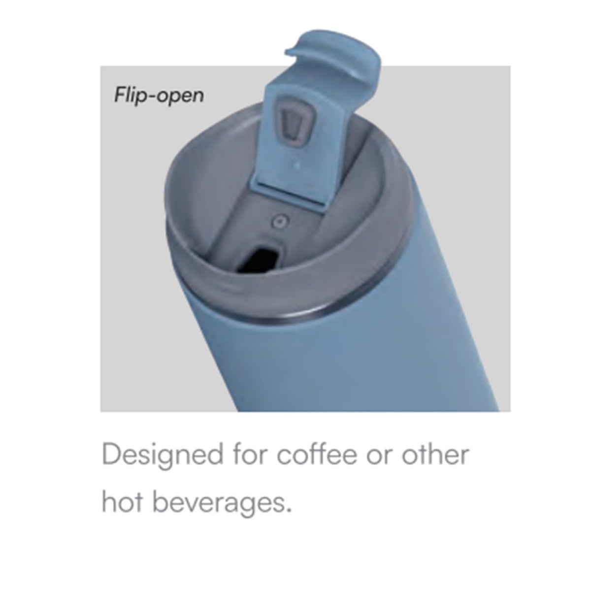 16oz Insulated Stainless Steel Coffee Cup with Flip Lid, Blue V662
