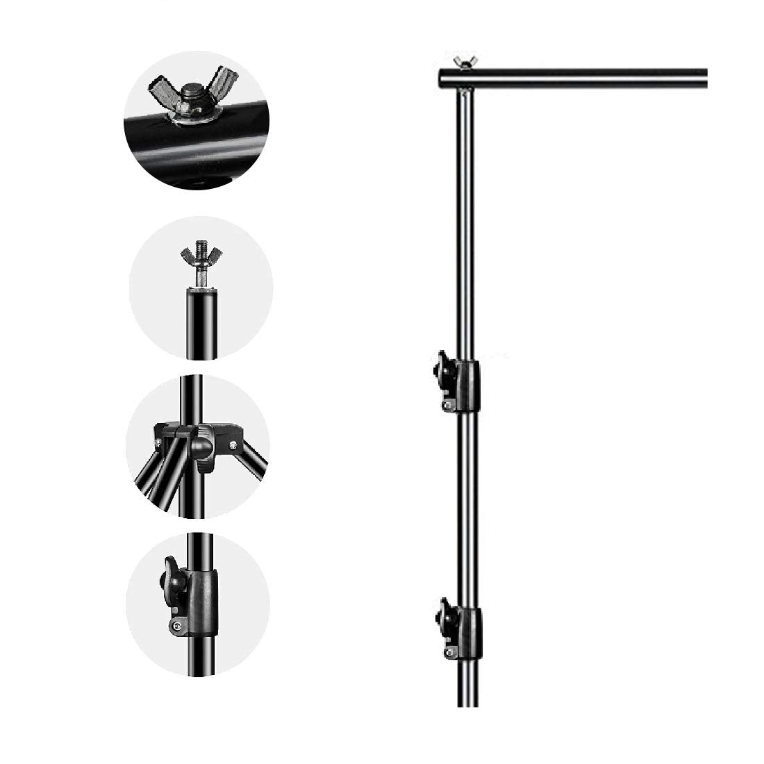12ft x 10ft Adjustable Photography Backdrop Stand Kit with Carry Bag M933871