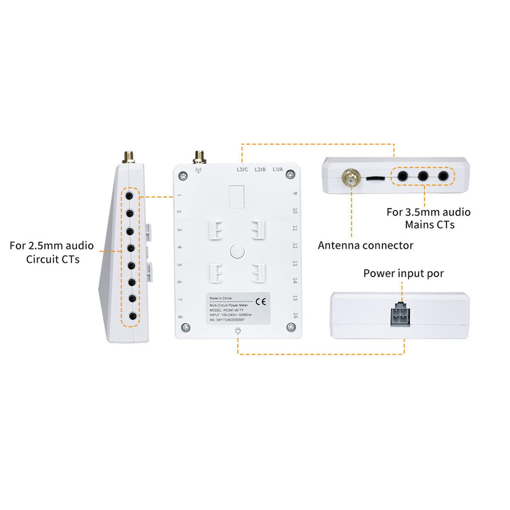 WiFi 3 Phase 4 Wire Bidirectional Energy Meter with Sensors R2233