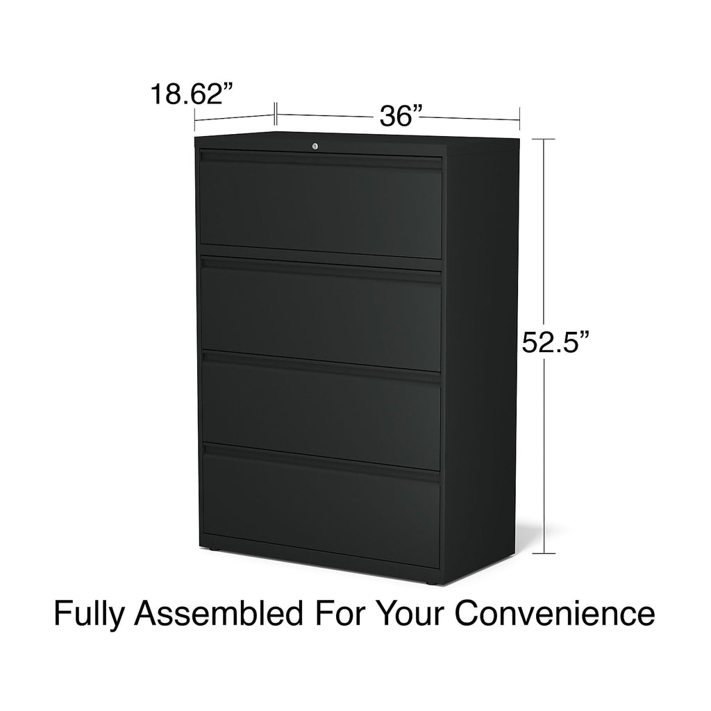 4 Drawer Black Lateral File Cabinet G8805