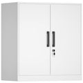Lockable White Wall Cabinet with Adjustable Shelf P130188