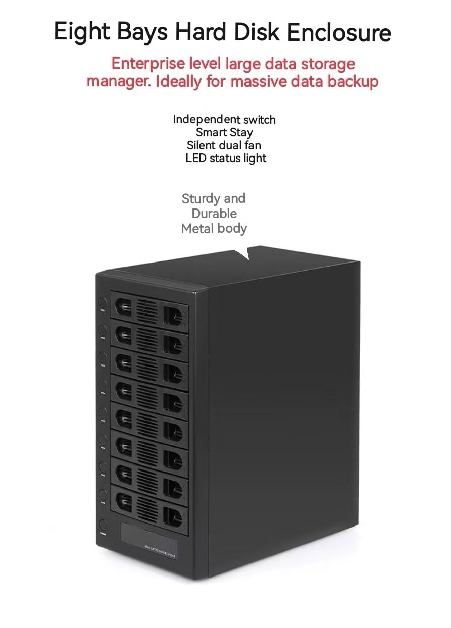 8-Bay Black Hard Drive Enclosure V427