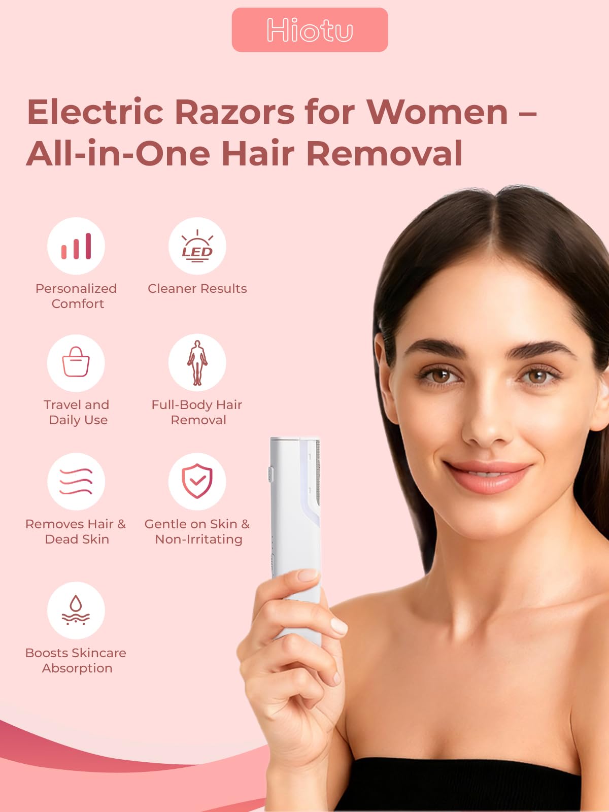 Electric 3-Speed Facial Razor with LED Light Q82277