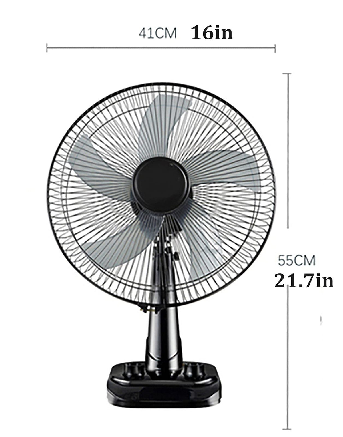 16-Inch 3 Speed 5 Blades Pedestal Fan White I5355