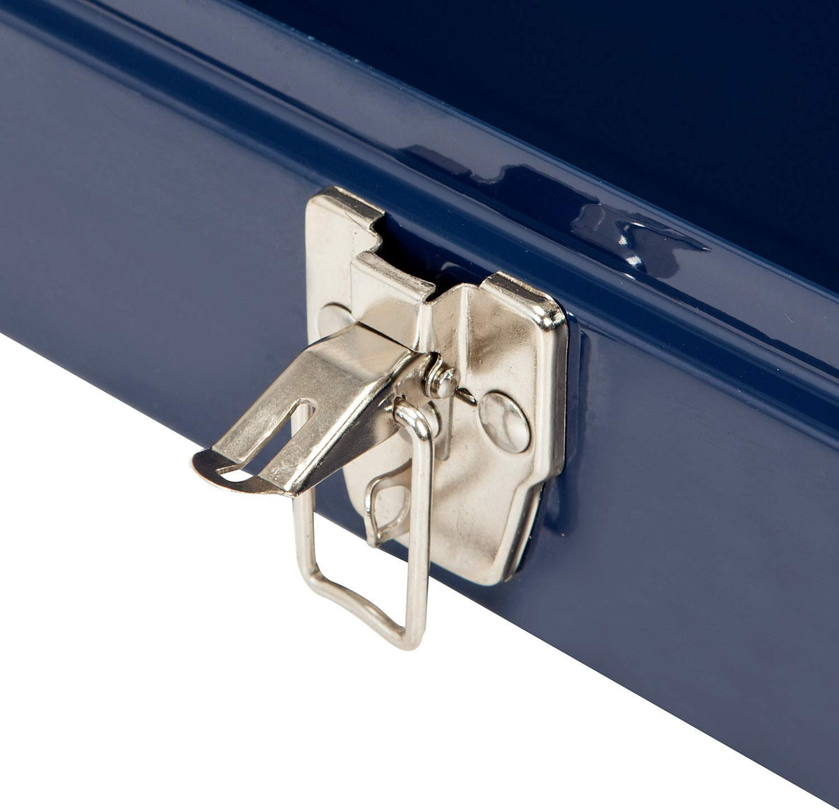 16" Portable Steel Tool Box with Metal Latch Closure, Blue Y257005