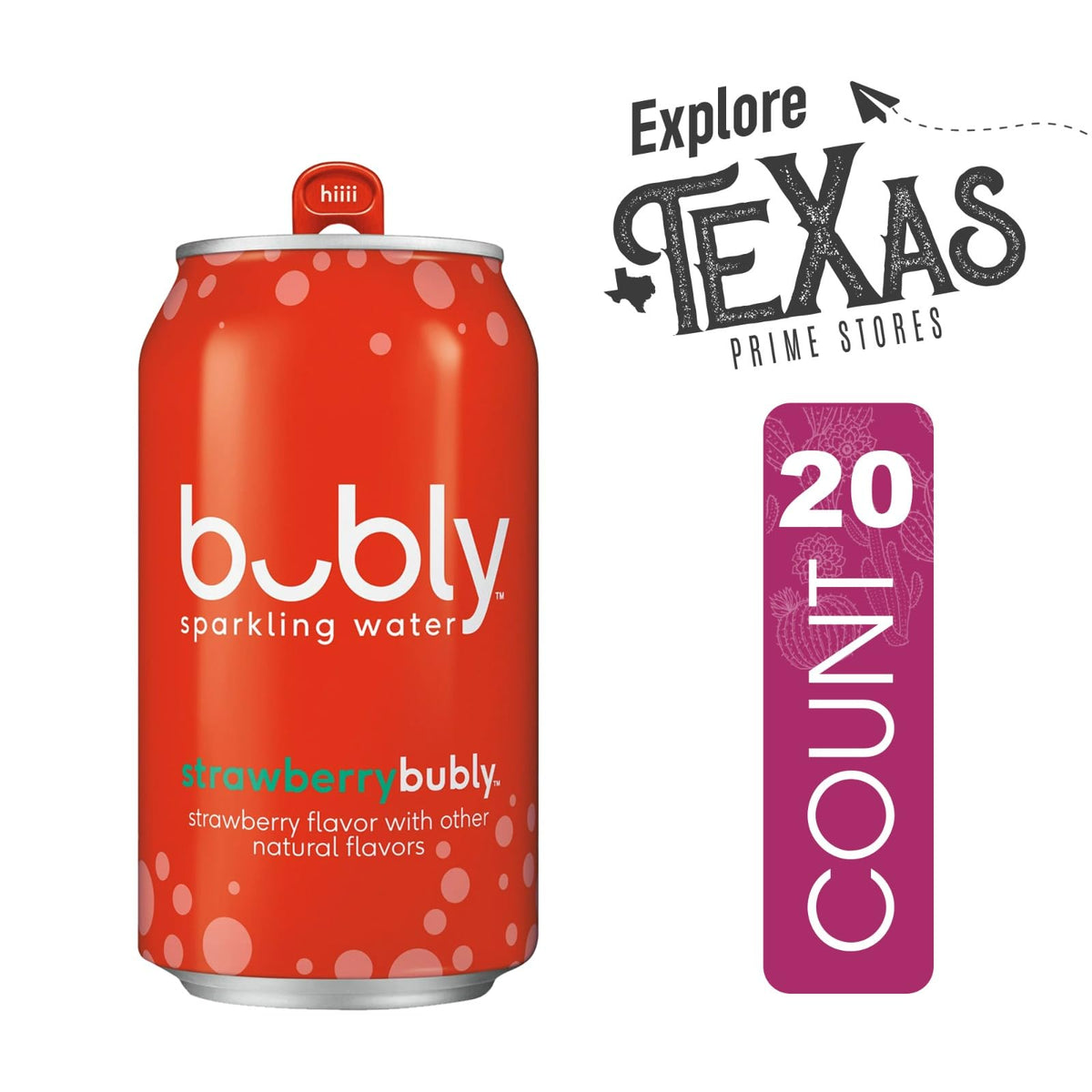 Strawberry Flavored Sparkling Water 12 fl oz Aluminum Can 20-Pack X644