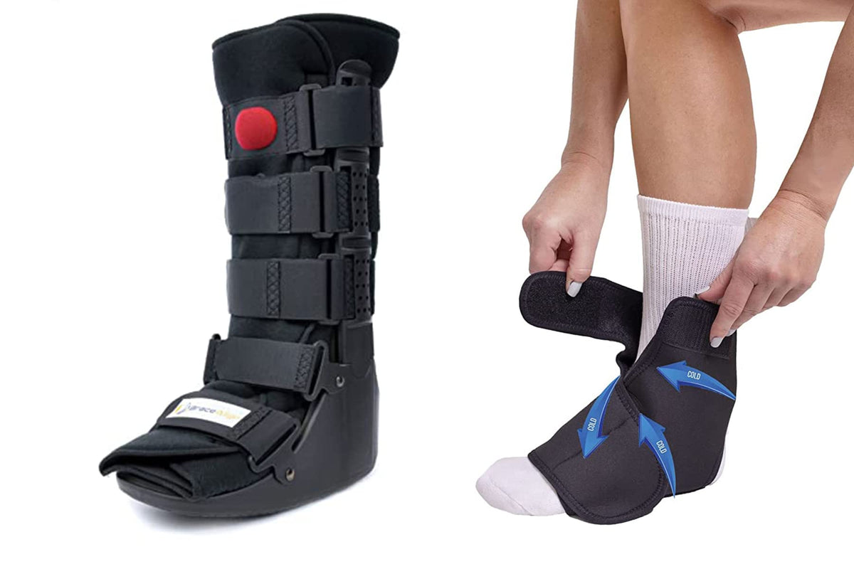 Tall Air CAM Walker Boot + Ankle & Foot Ice Pack Cold Wrap D618883
