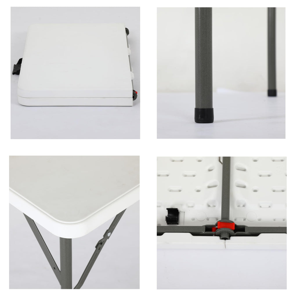 34" Folding Card Table Heavy Duty Plastic Square Table with Handle and Lock B11663