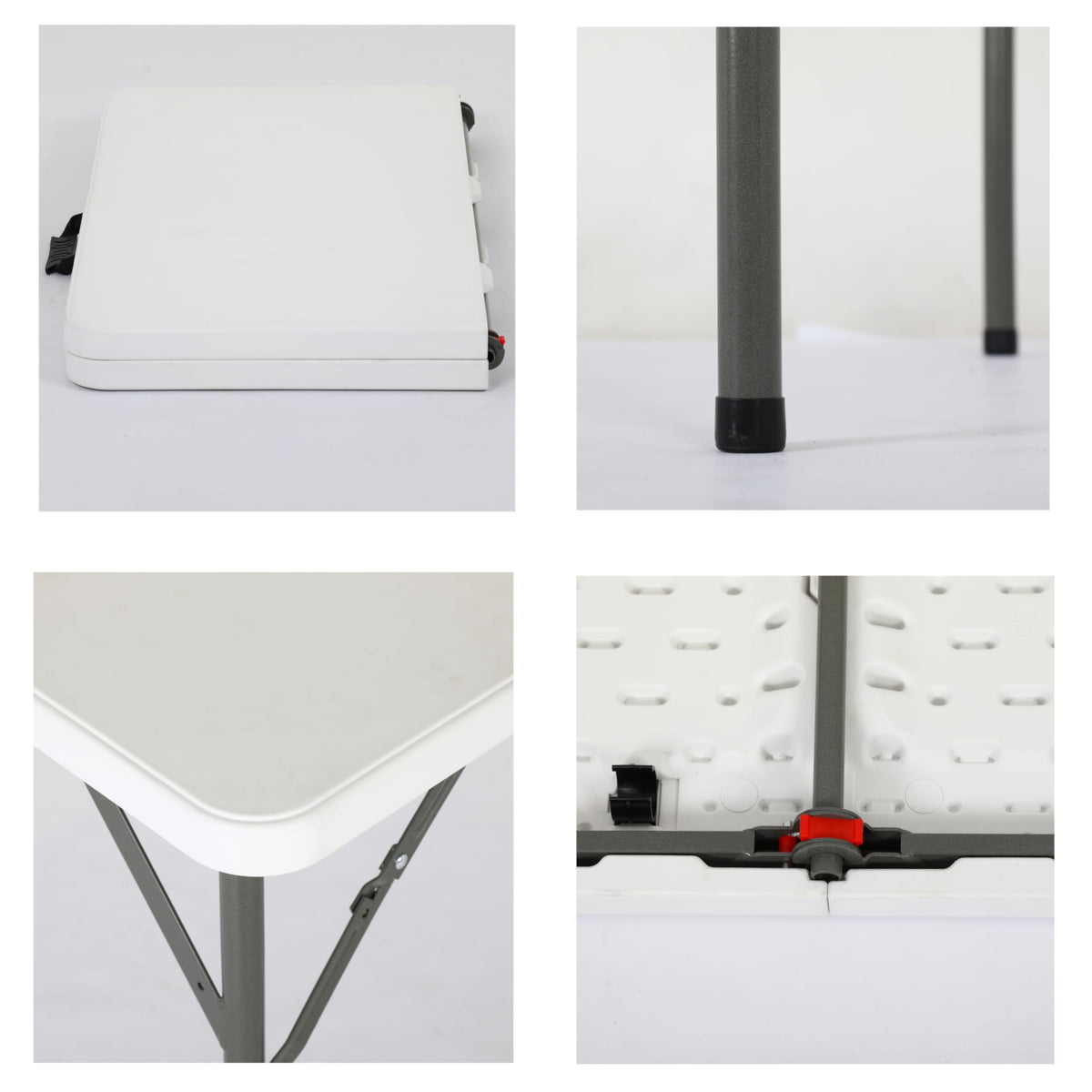 34" Folding Card Table Heavy Duty Plastic Square Table with Handle and Lock B11663
