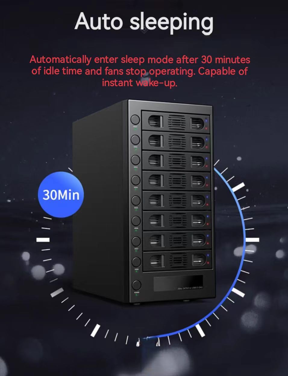 8-Bay Black Hard Drive Enclosure V427