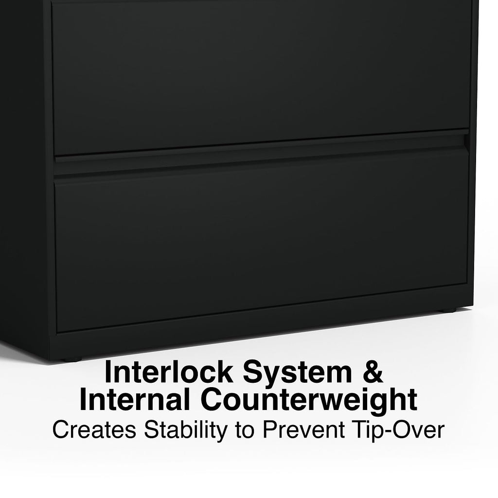 4 Drawer Black Lateral File Cabinet G8805