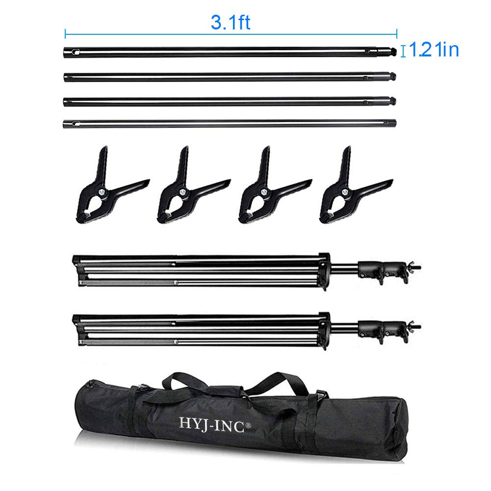 12ft x 10ft Adjustable Photography Backdrop Stand Kit with Carry Bag M933871