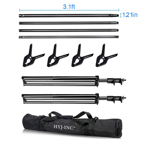 12ft x 10ft Adjustable Photography Backdrop Stand Kit with Carry Bag M933871