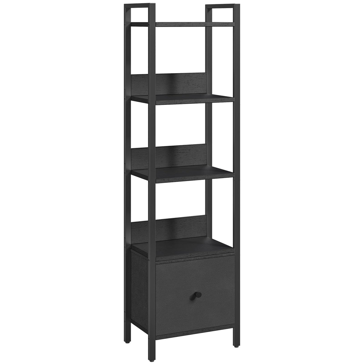 Black 5-Tier Bookshelf with Drawer A88217
