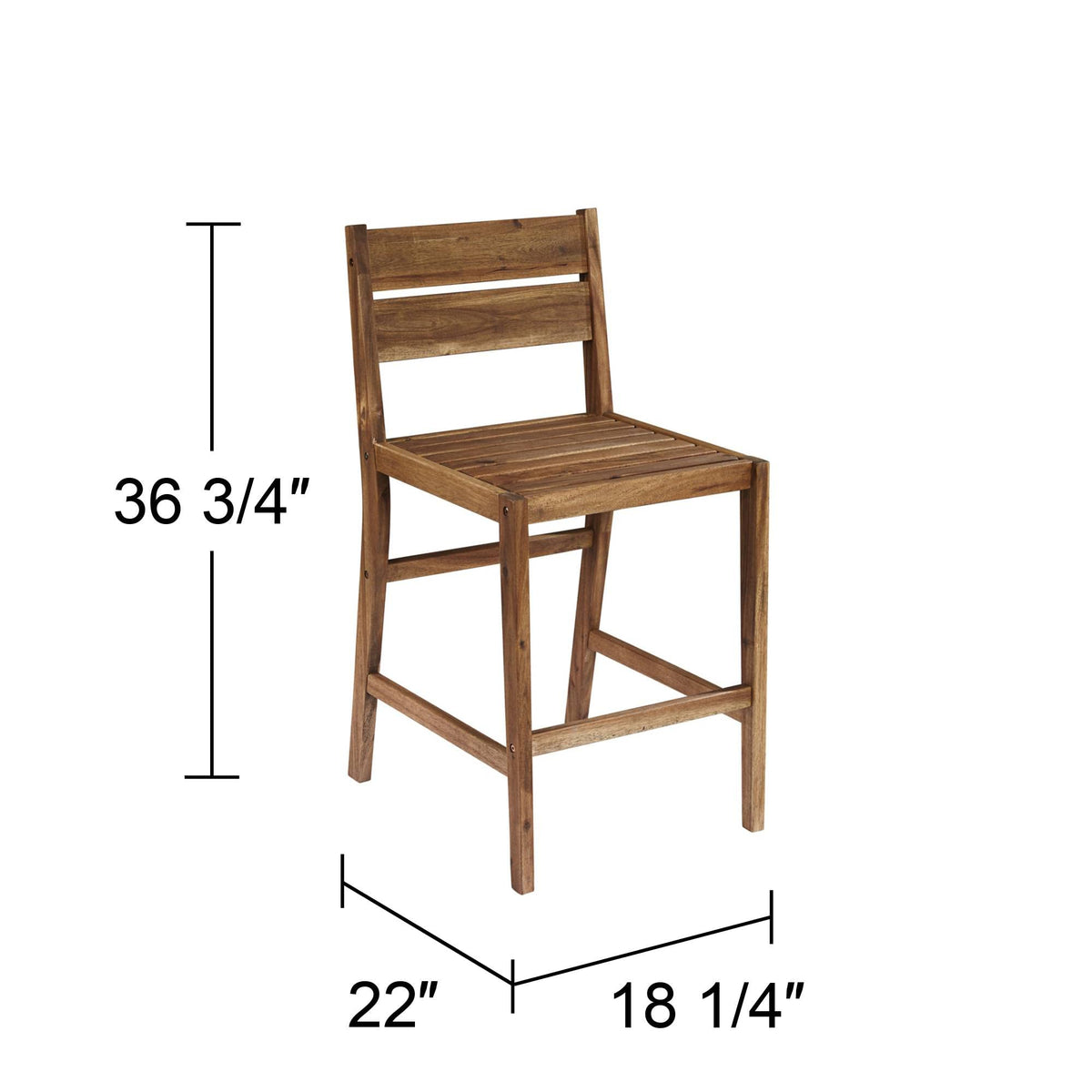 Acacia Wood Outdoor Bar Stools Set of 2 Brown 24" High M273928