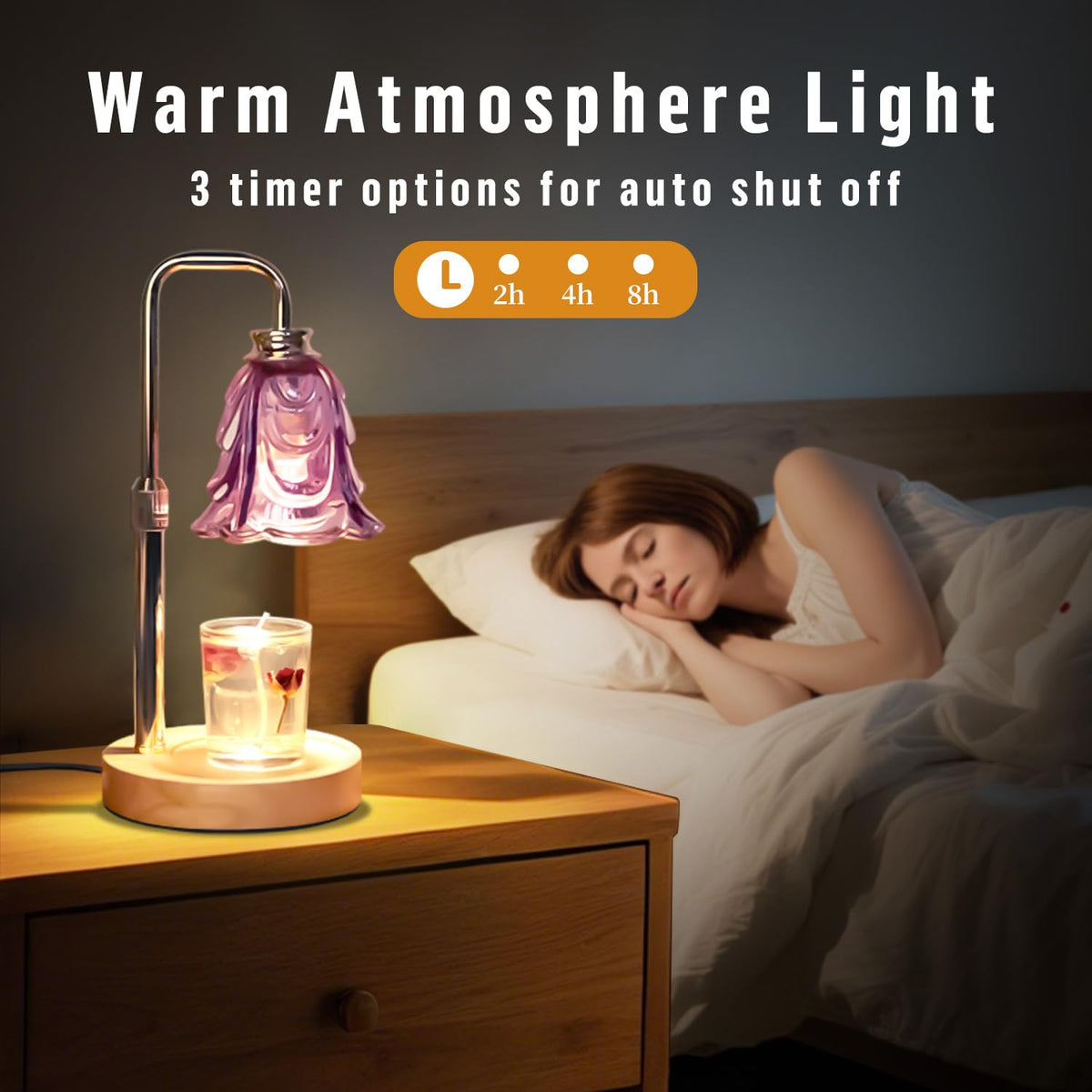 Adjustable Height Dimmable Candle Warmer Lamp with Timer H829
