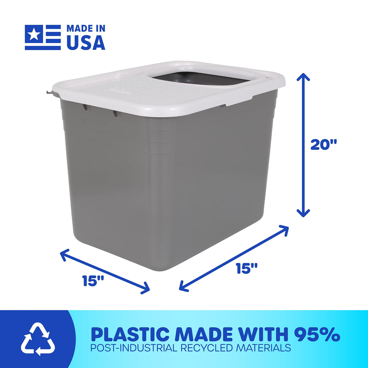 Enclosed Cat Litter Box with Hinged Lid B6249
