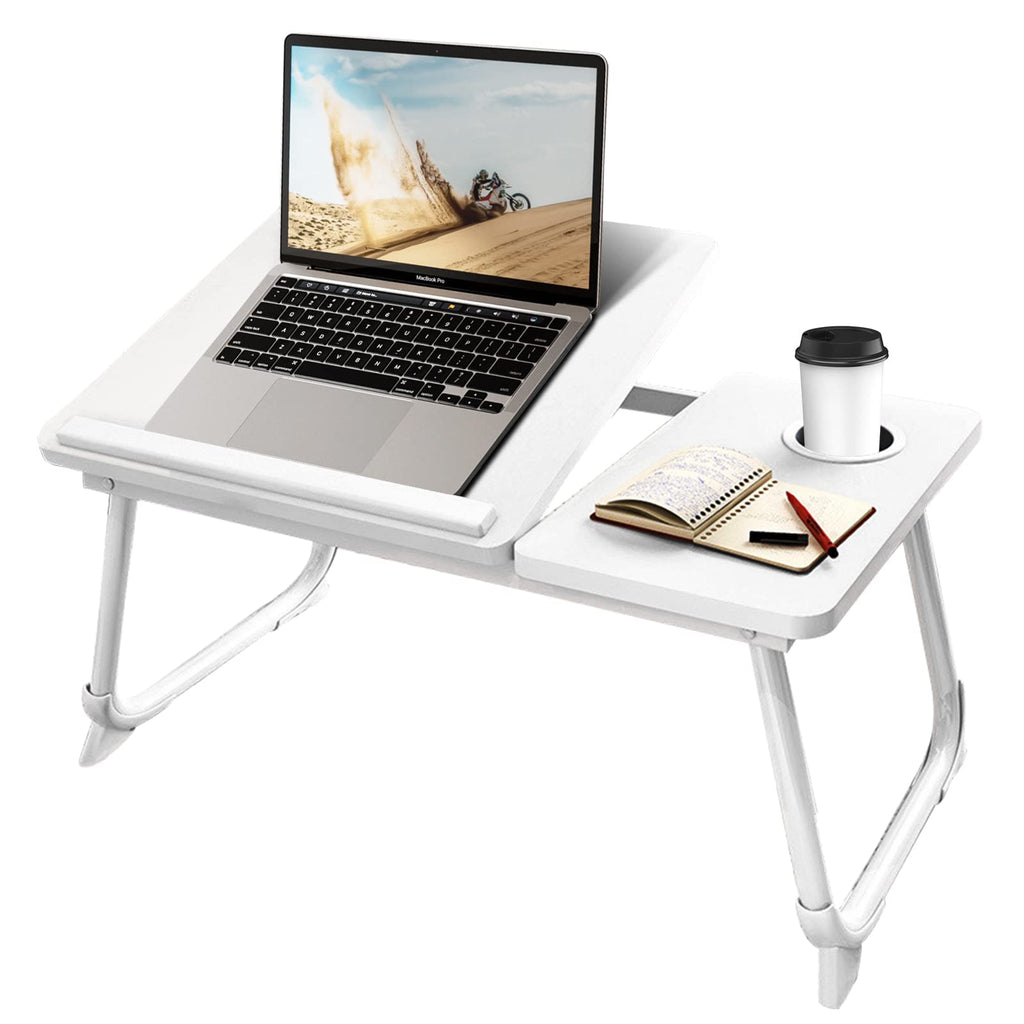 White Laptop Desk with Cup Holder X301