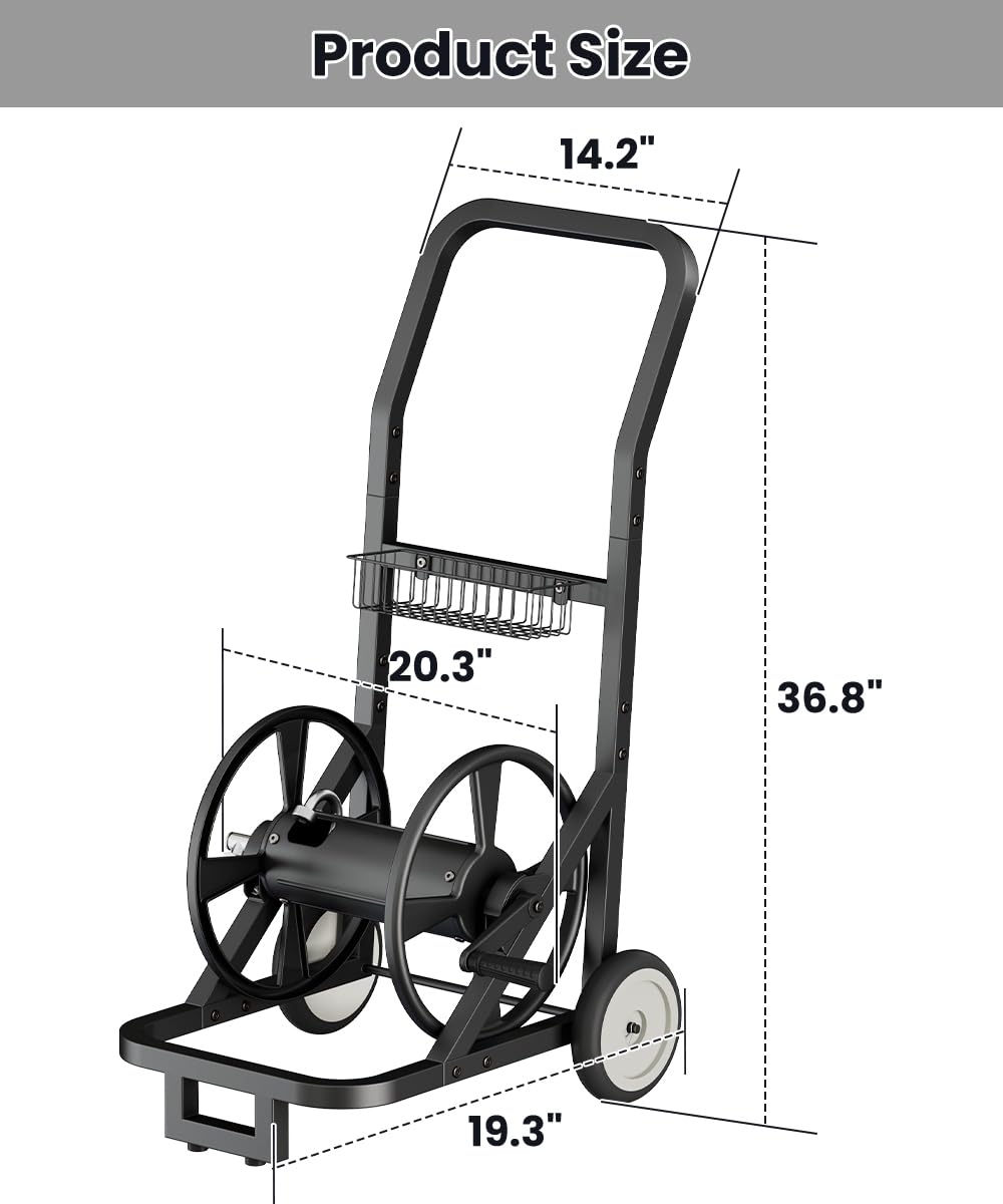 Garden Hose Reel Cart with Wheels M728