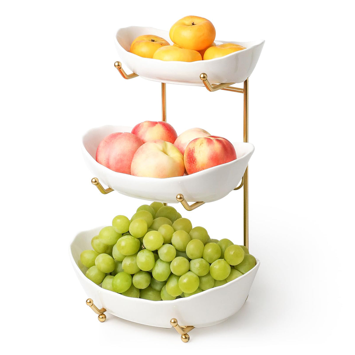 3 Tier White Ceramic Fruit Bowl D8817
