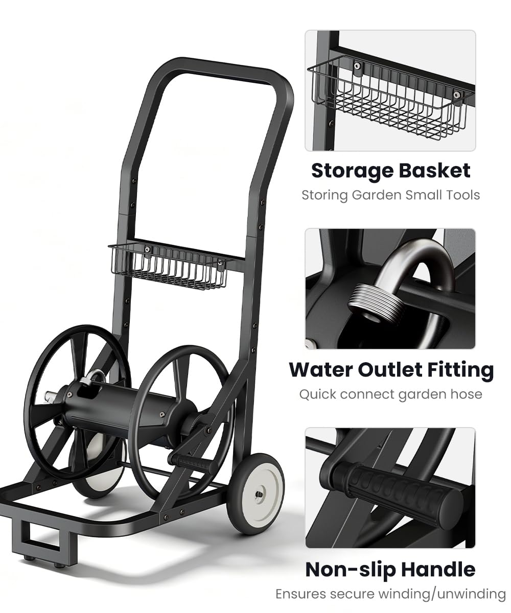 Garden Hose Reel Cart with Wheels M728
