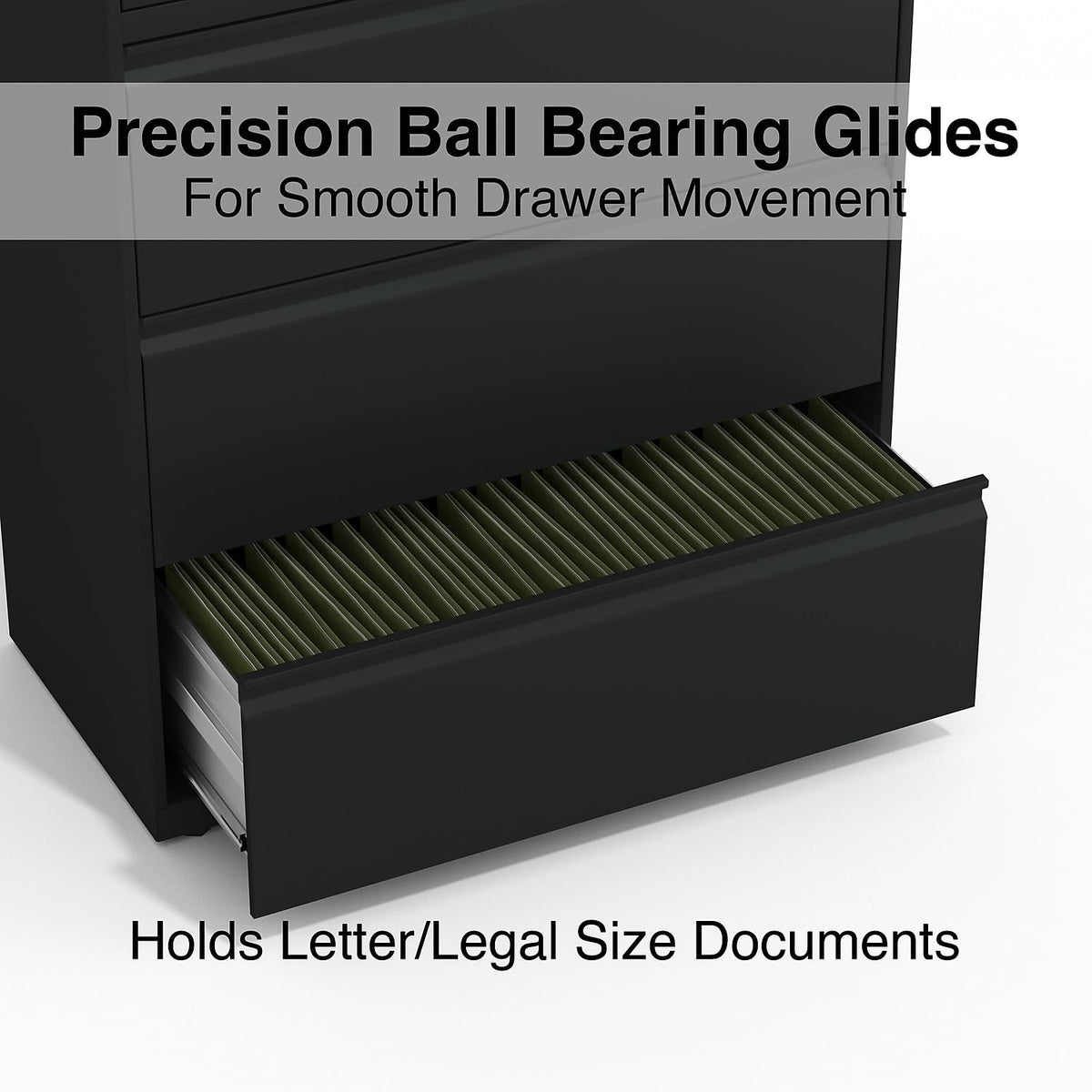 4 Drawer Black Lateral File Cabinet G8805
