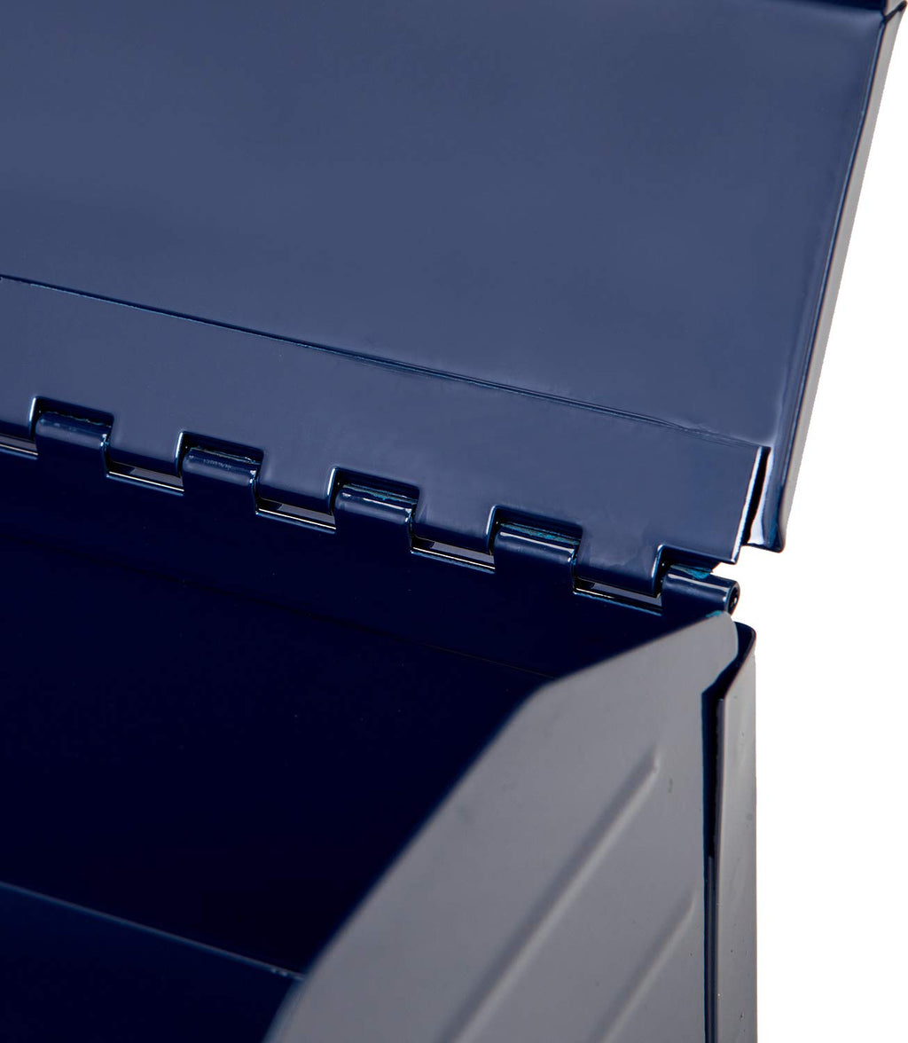 16" Portable Steel Tool Box with Metal Latch Closure, Blue Y257005