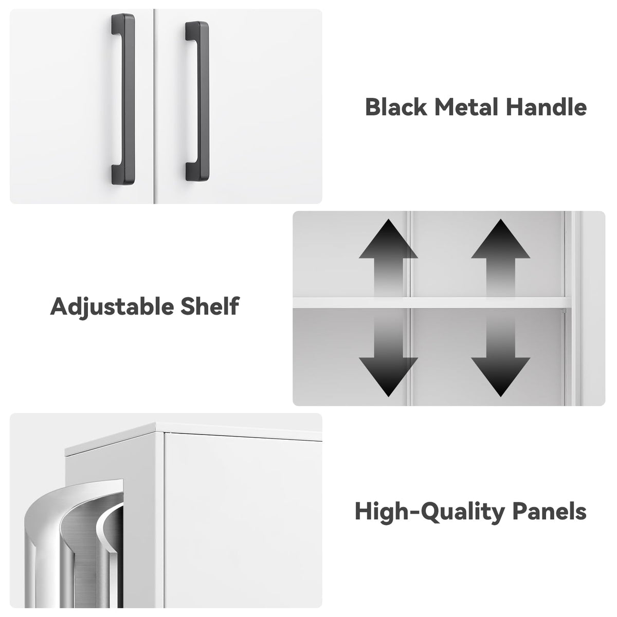 Lockable White Wall Cabinet with Adjustable Shelf P130188