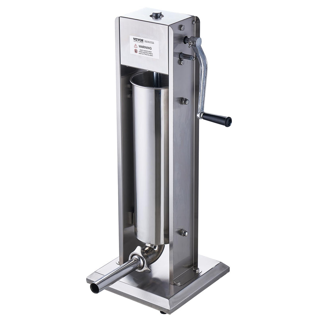 7 L Stainless Steel Manual Sausage Stuffer with 5 Stuffing Tubes T349