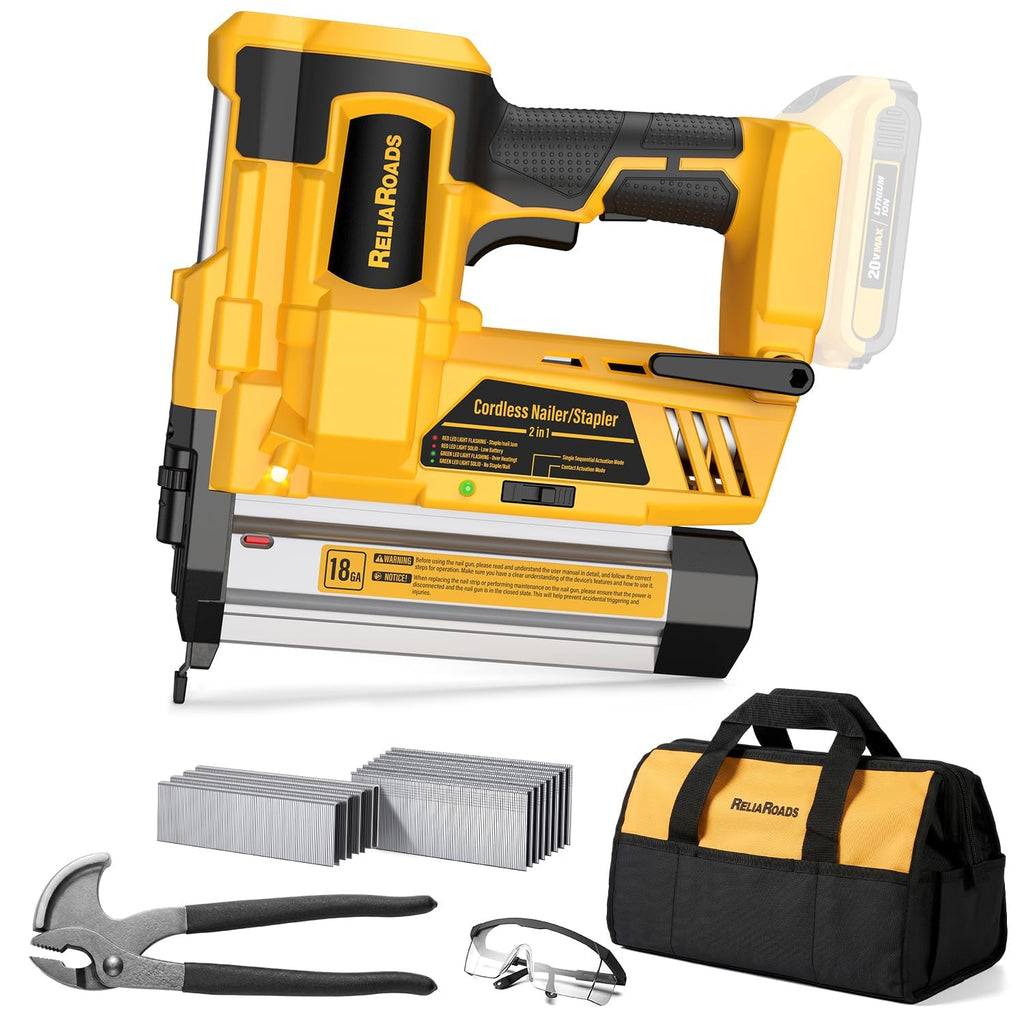 2" Cordless Brad Nailer 18GA Battery Powered Nail Gun with Toolbag H55425