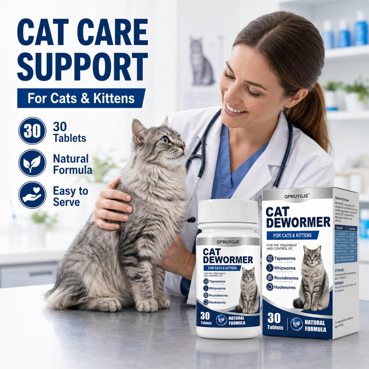 Dewormer for Cats & Kittens 30 Tablets Z788787