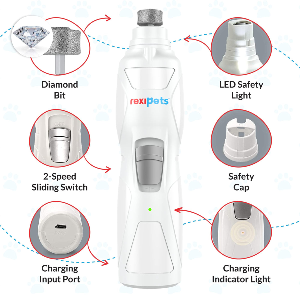 Rechargeable Electric Pet Nail Grinder U1116