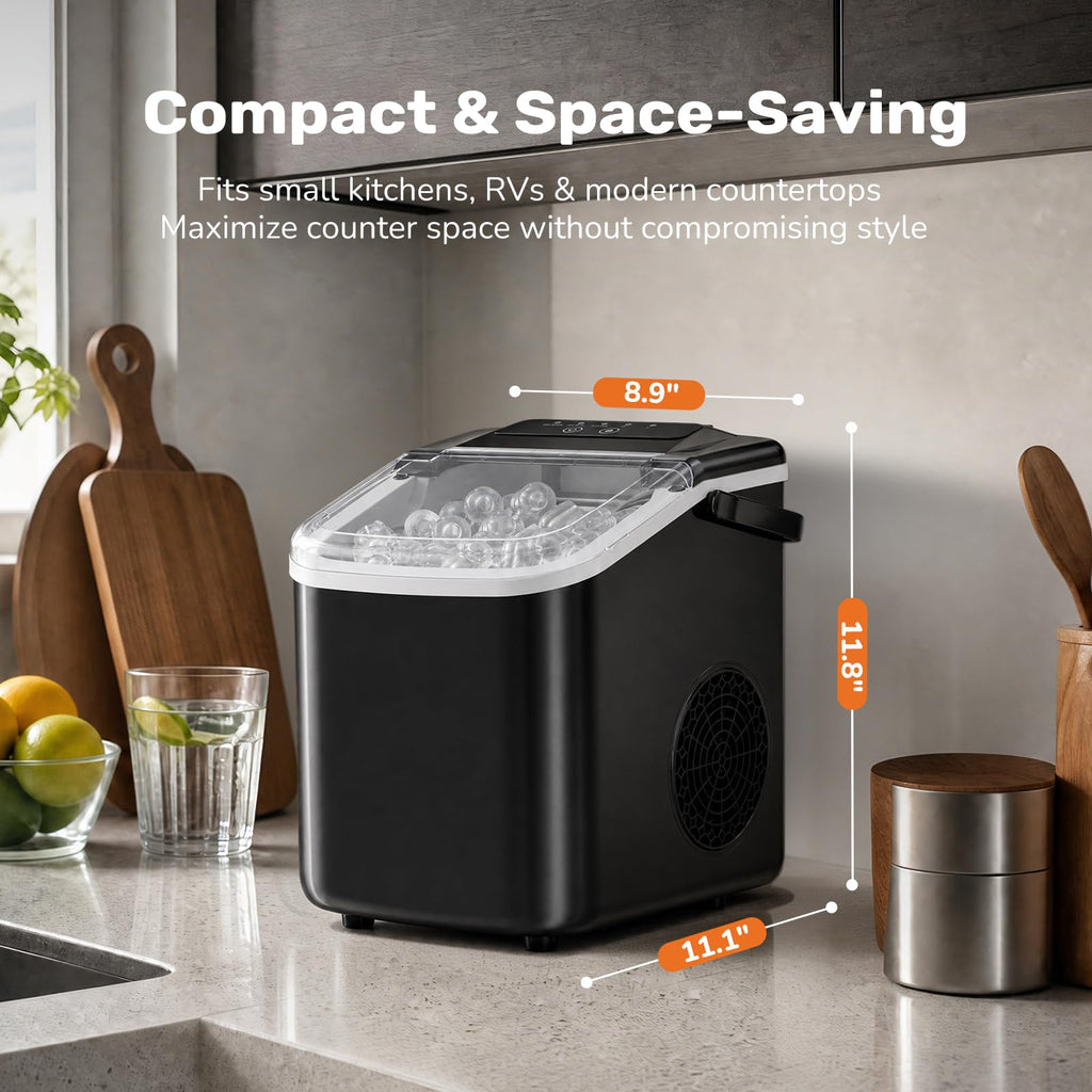 Portable Countertop Ice Maker with Scoop and Basket L85368