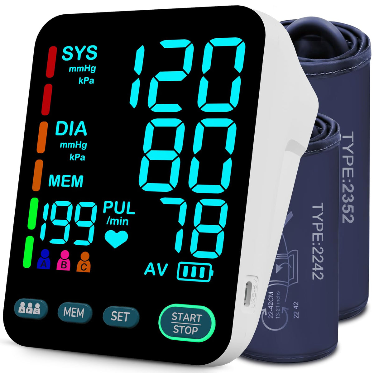 Upper Arm Blood Pressure Monitor with 2 Cuffs Z730789