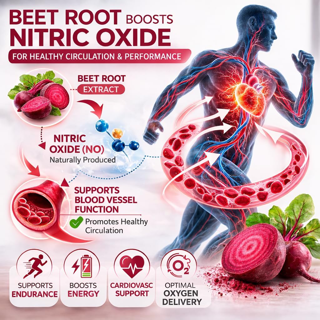 Organic Beet Root Capsules, 1300mg - 60 Capsules S852