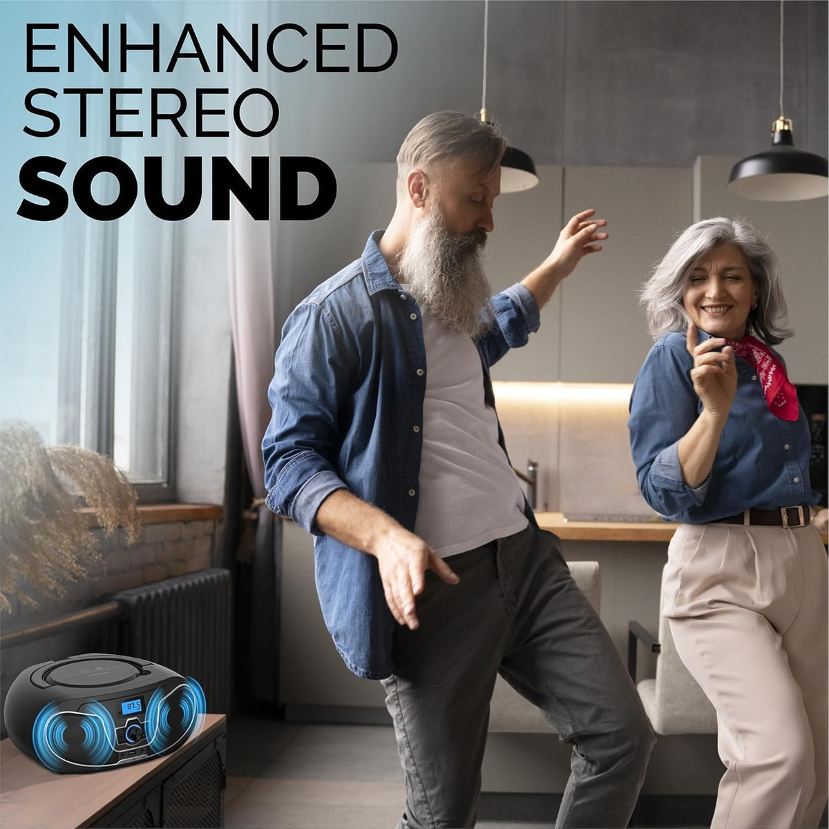 Portable Bluetooth CD Player Boombox with FM Radio I8827