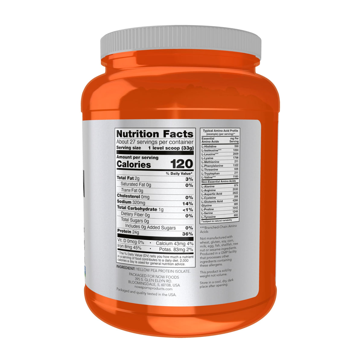 Pea Protein Unflavored Powder 2 lbs P8699