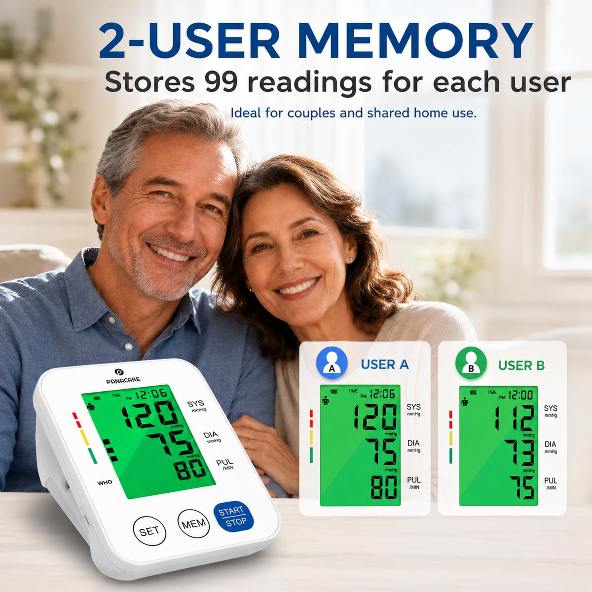 Upper Arm Blood Pressure Monitor with Adjustable Cuff and Backlit Display B3800