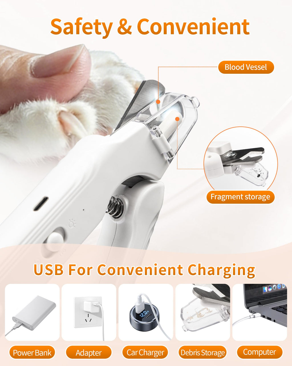 2-in-1 Dog & Cat Nail Clippers & Grinder with LED Light L938646