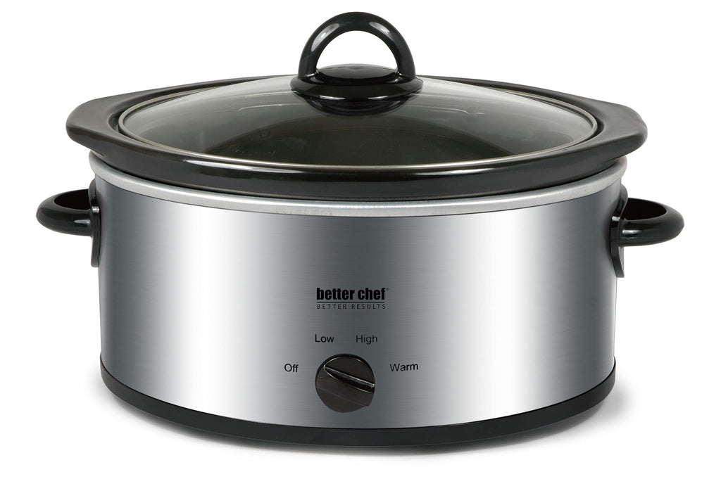 Oval Slow Cooker 3-Quart Glass Lid Enamel Stoneware Insert I290779