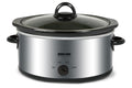 Oval Slow Cooker 3-Quart Glass Lid Enamel Stoneware Insert I290779