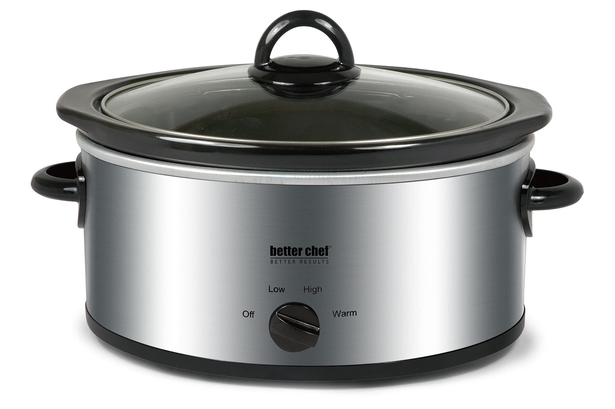 Oval Slow Cooker 3-Quart Glass Lid Enamel Stoneware Insert I290779