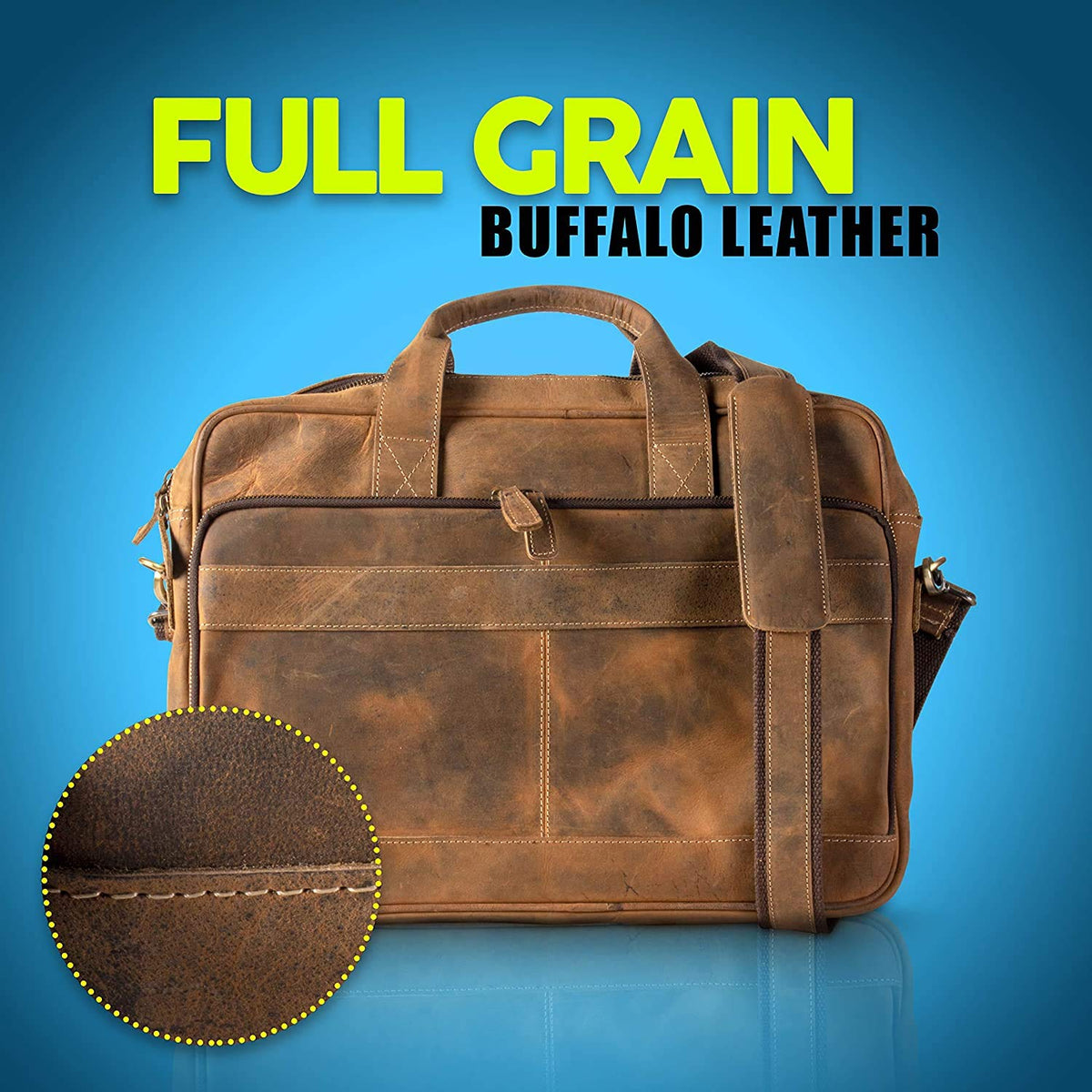 18 Inch Leather Laptop Messenger Bag L3101