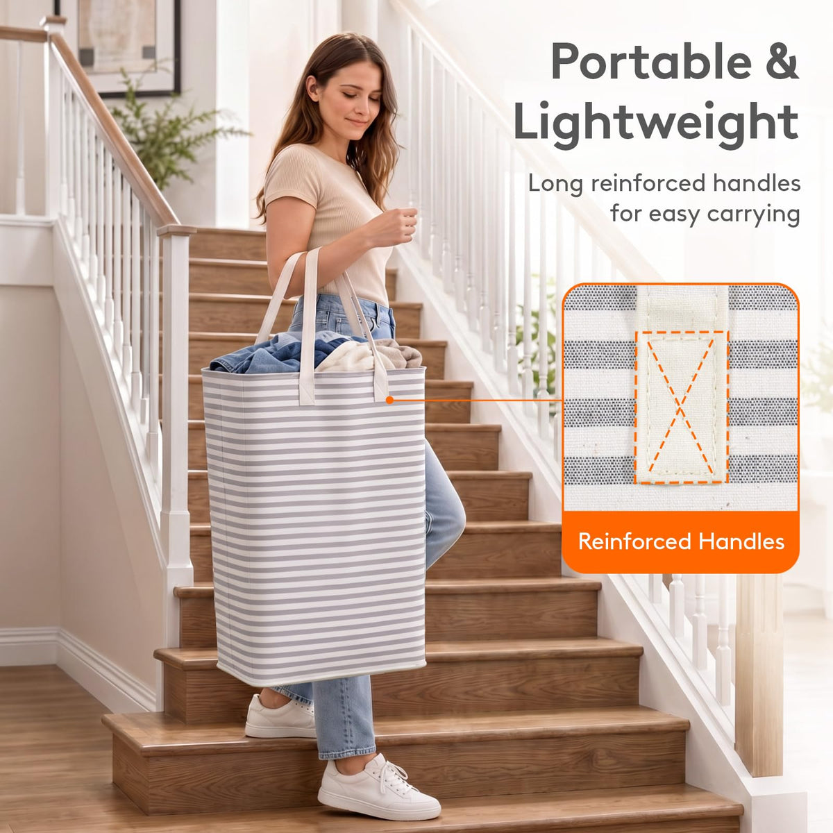 80L 2 Pack Grey Laundry Baskets Z478753