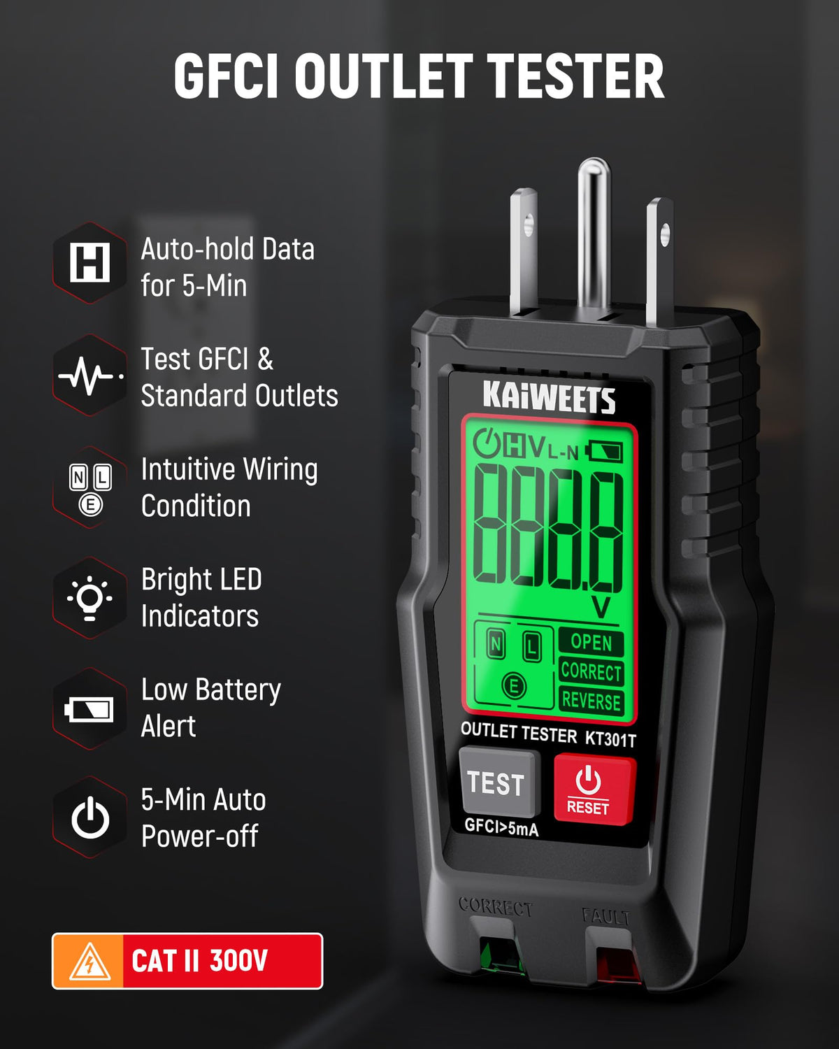 Digital Multimeter Non-Contact Voltage Tester GFCI Outlet Tester Kit R61280