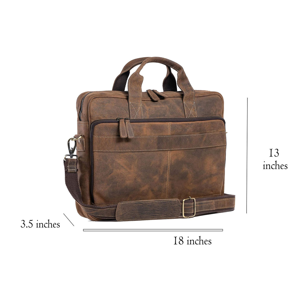 18 Inch Leather Laptop Messenger Bag L3101